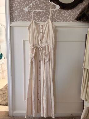 Off white button down maxi dress